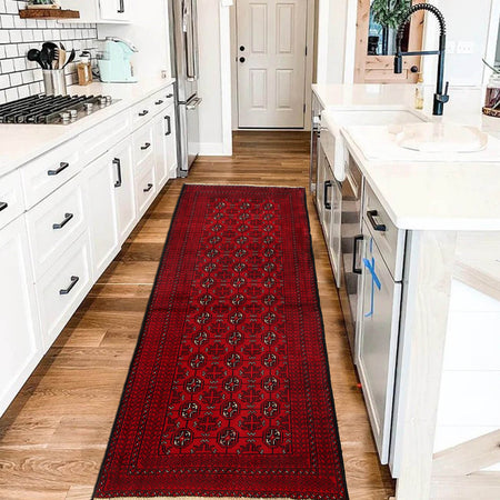 Hand Knotted Bokhara Wool Runner Rug 2' 7 x 6' 0 (ft) - No. R23735