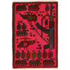 Pink Color War Rug 1' 9 x 2' 8 (ft) - No. R23775