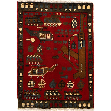 Handmade War Rug 2' 0 x 2' 7 (ft) - No. R23803