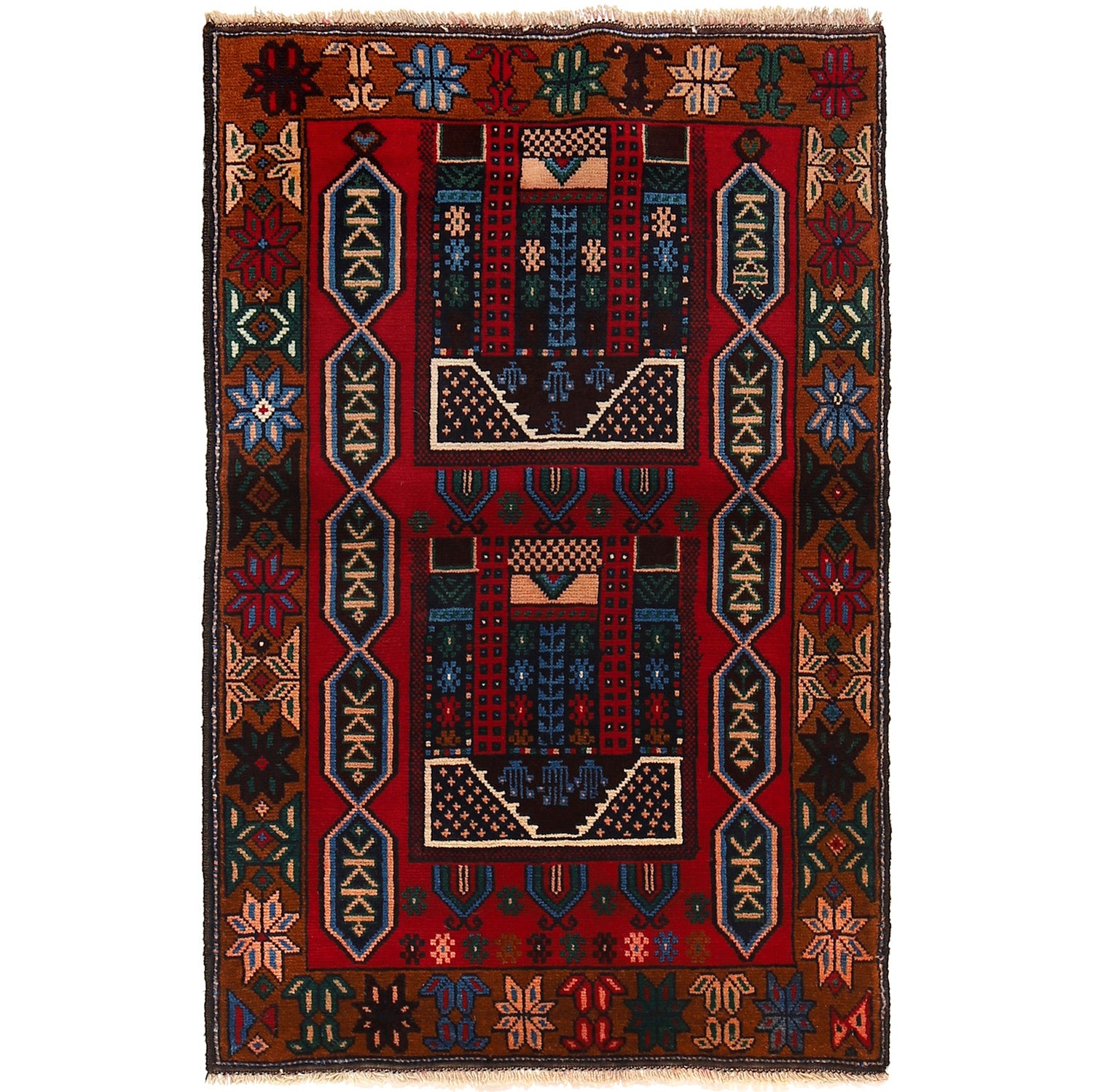 Handmade Balochi Rug 2' 8 x 4' 3 (ft) - No. R24197