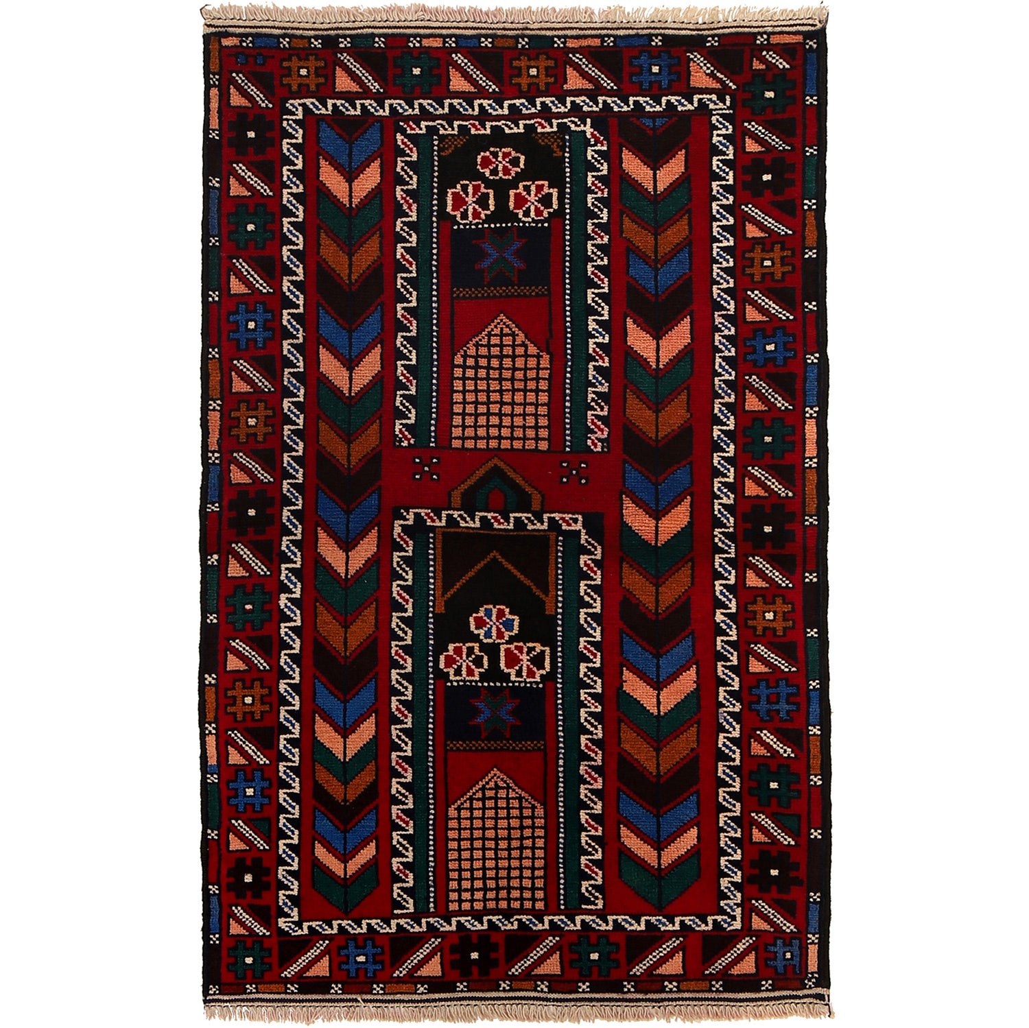 Handmade Balochi Rug 2' 6 x 4' 2 (ft) - No. R24199