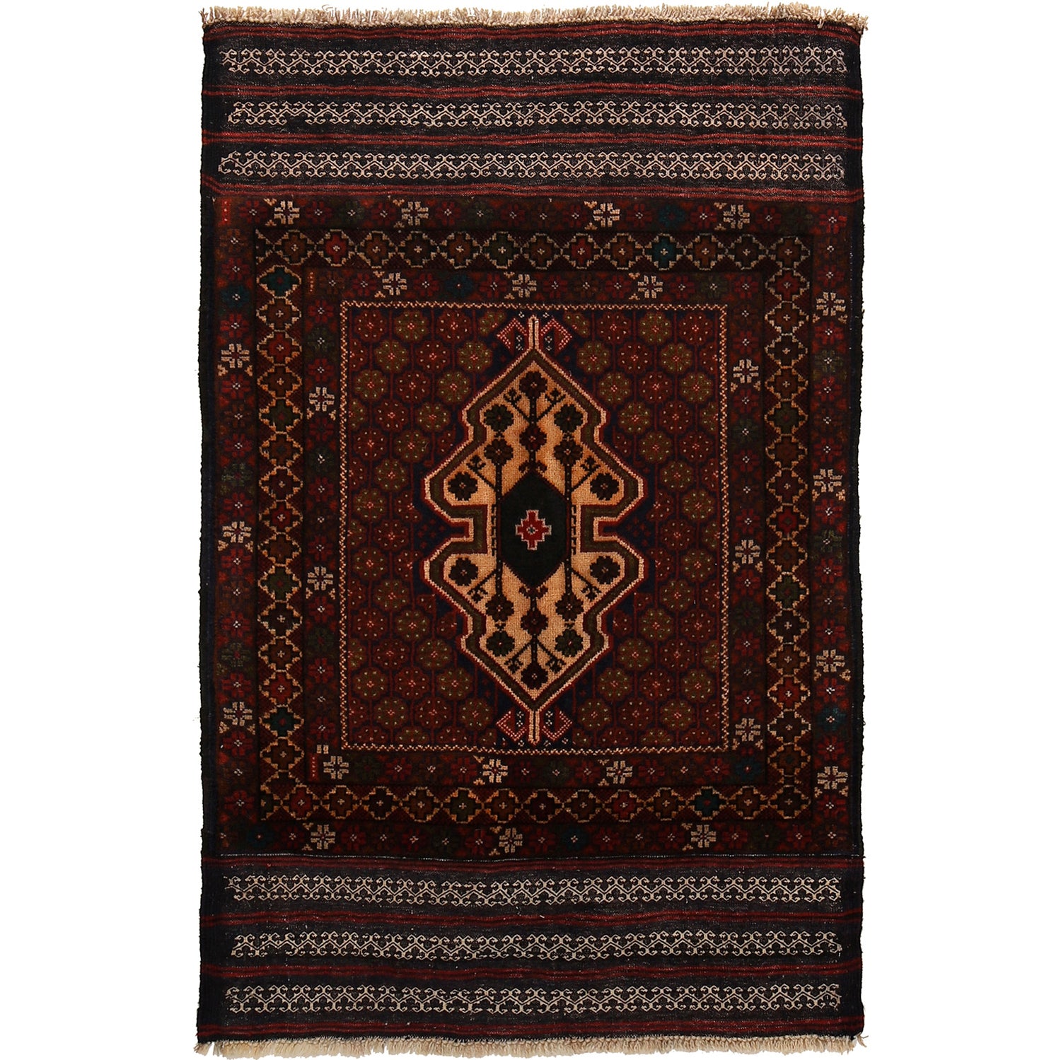 Hand Knotted Baluchi Rug 2' 9 x 4' 6 (ft) - R24365