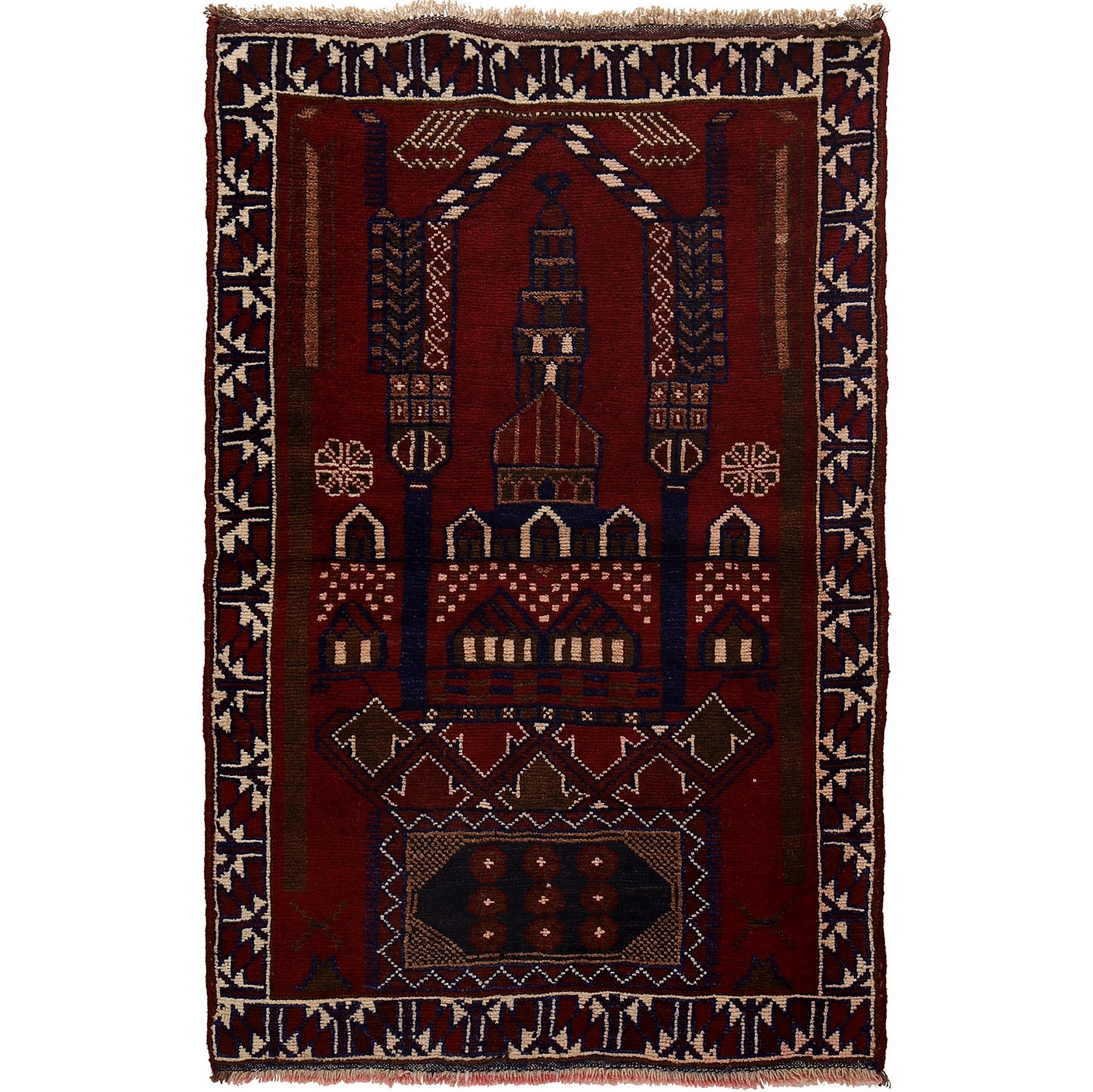 Fine Quality Prayer Carpet 2' 11" x 4' 7" (ft) - No. R24421