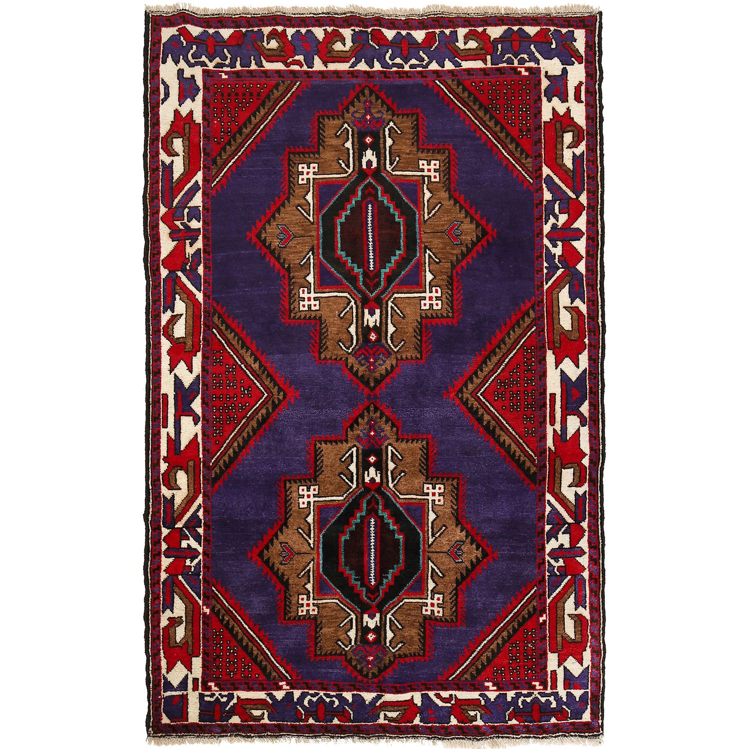 Traditional Baloch Rug 4' 0 x 6' 5 (ft) - No. R24775