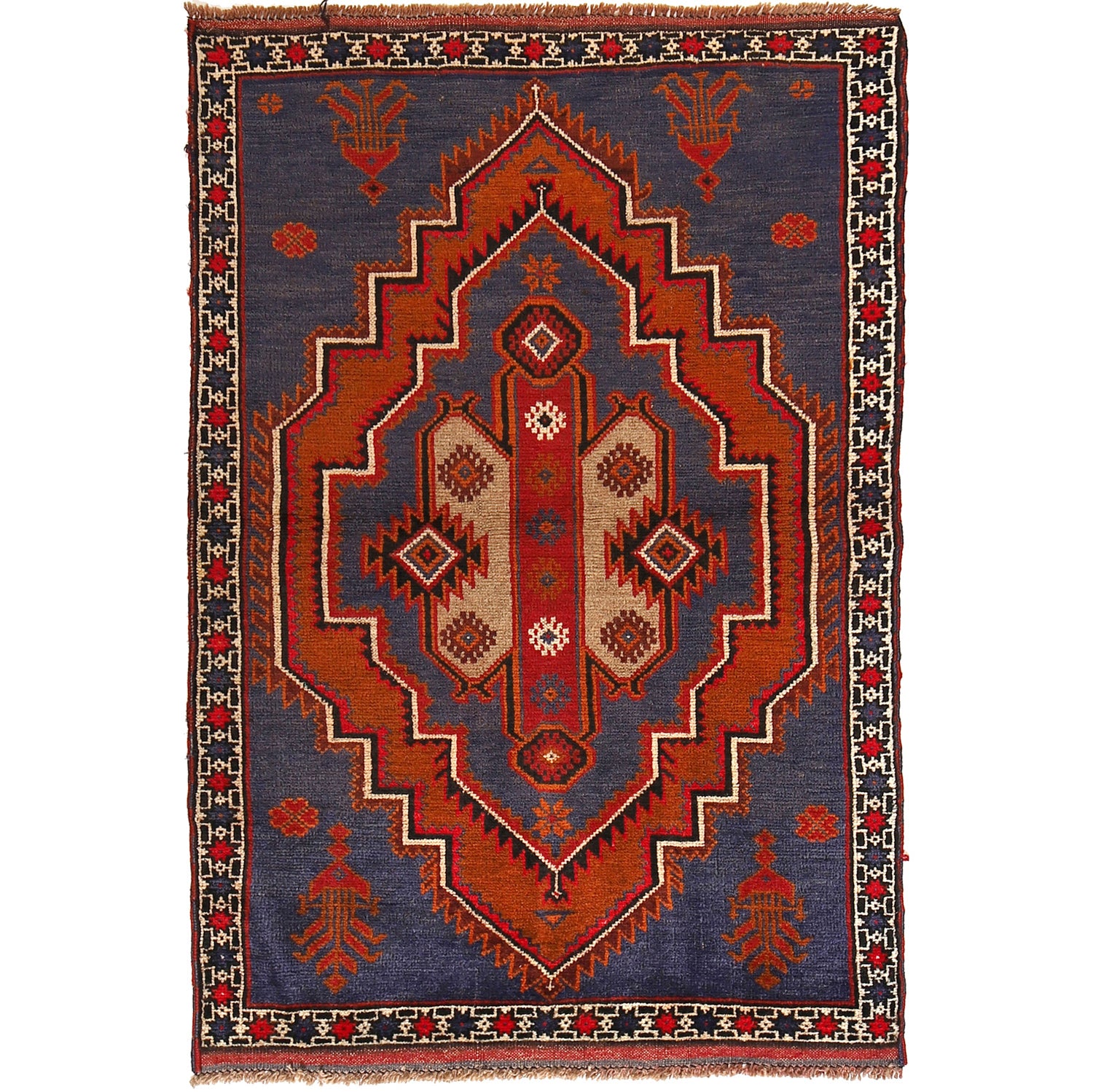 Hand Knotted Baluchi Rug 3' 1 x 4' 8 (ft) - No. R24910