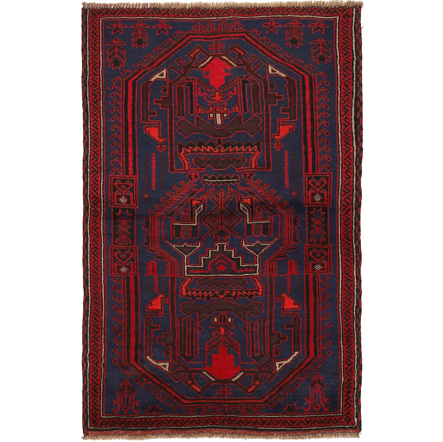 Tribal Baloch Rug 2' 9 x 4' 6 (ft) - No. R24912