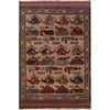 Brown Color War Rug 4' 2 x 6' 3 (ft) - No. R24916