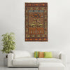 Brown Color War Rug 2' 7 x 4' 6 (ft) - No. G24919