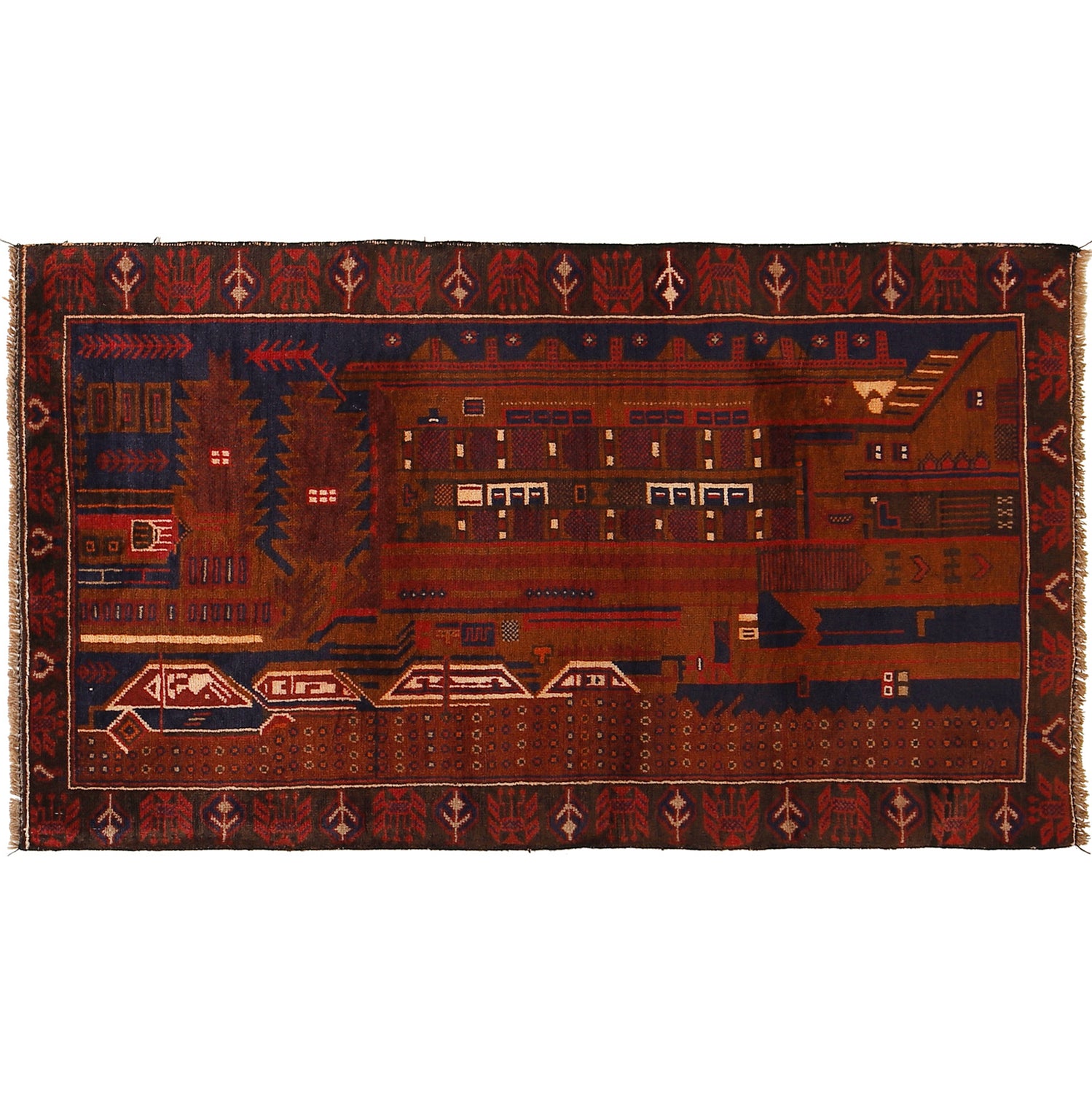Handmade Pictorial Carpet 2' 9" x 5' 2" (ft)- No. R24921
