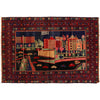 Handmade Pictorial Carpet 4' 3" x 6' 6" (ft)- No. R25331