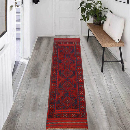 Red Mashwani Short Runner 2' 1 x 7' 9 (ft) - No.G25350