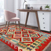 Handmade Vegetable Kilim 3' 2  x 4' 5 (ft) - No. R26070