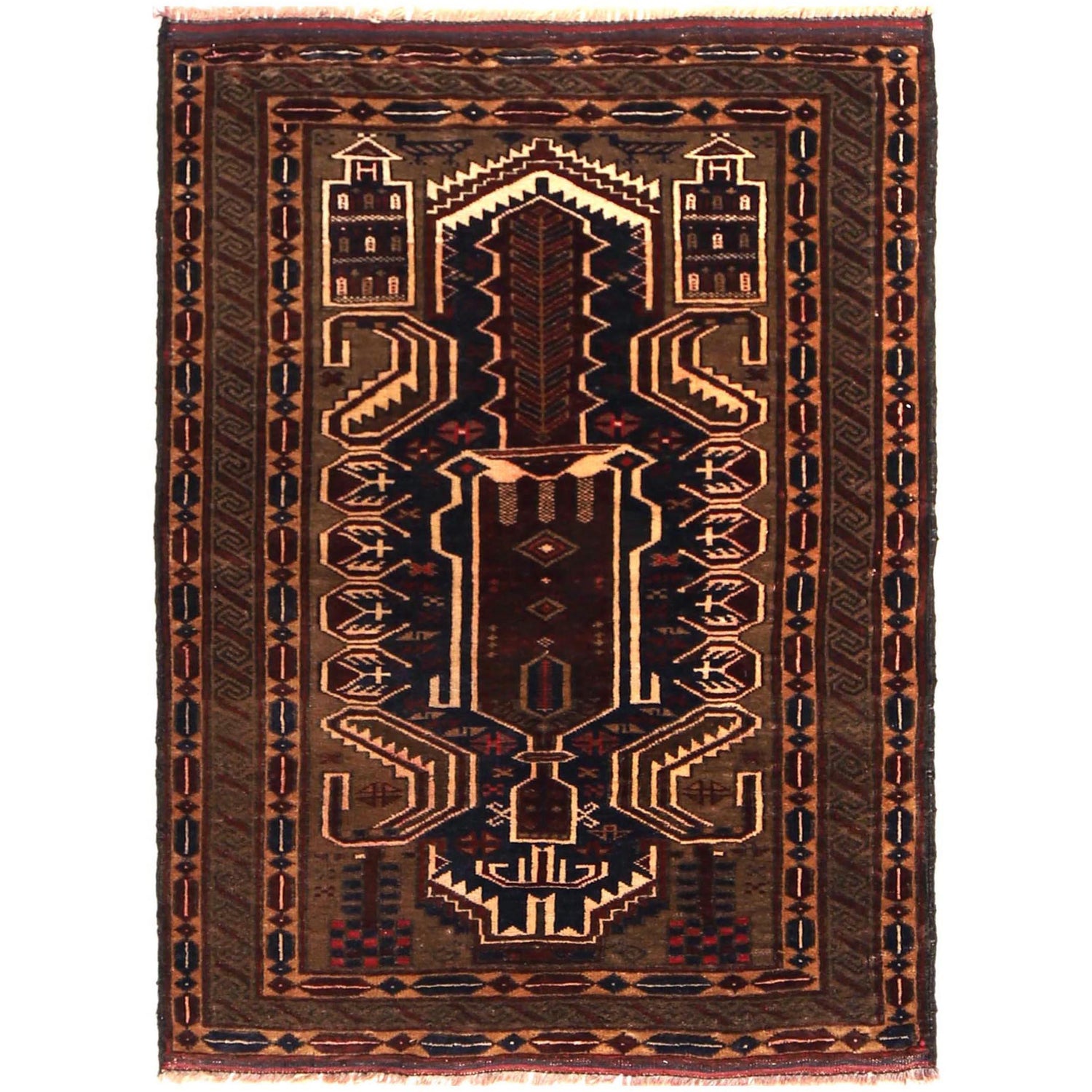 Small Prayer Rug 2' 9" x 3' 10" (ft) - No. R36524