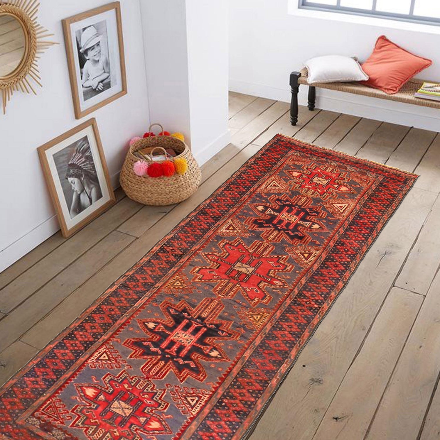 Barjasta Kilim Rug Runner 2' 7" x 6' 6" (ft) - No. R36526
