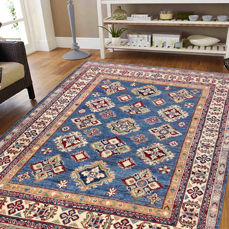 Blue Color Kazak Rug 4' 9" x 6' 4" (ft) - No. R37361