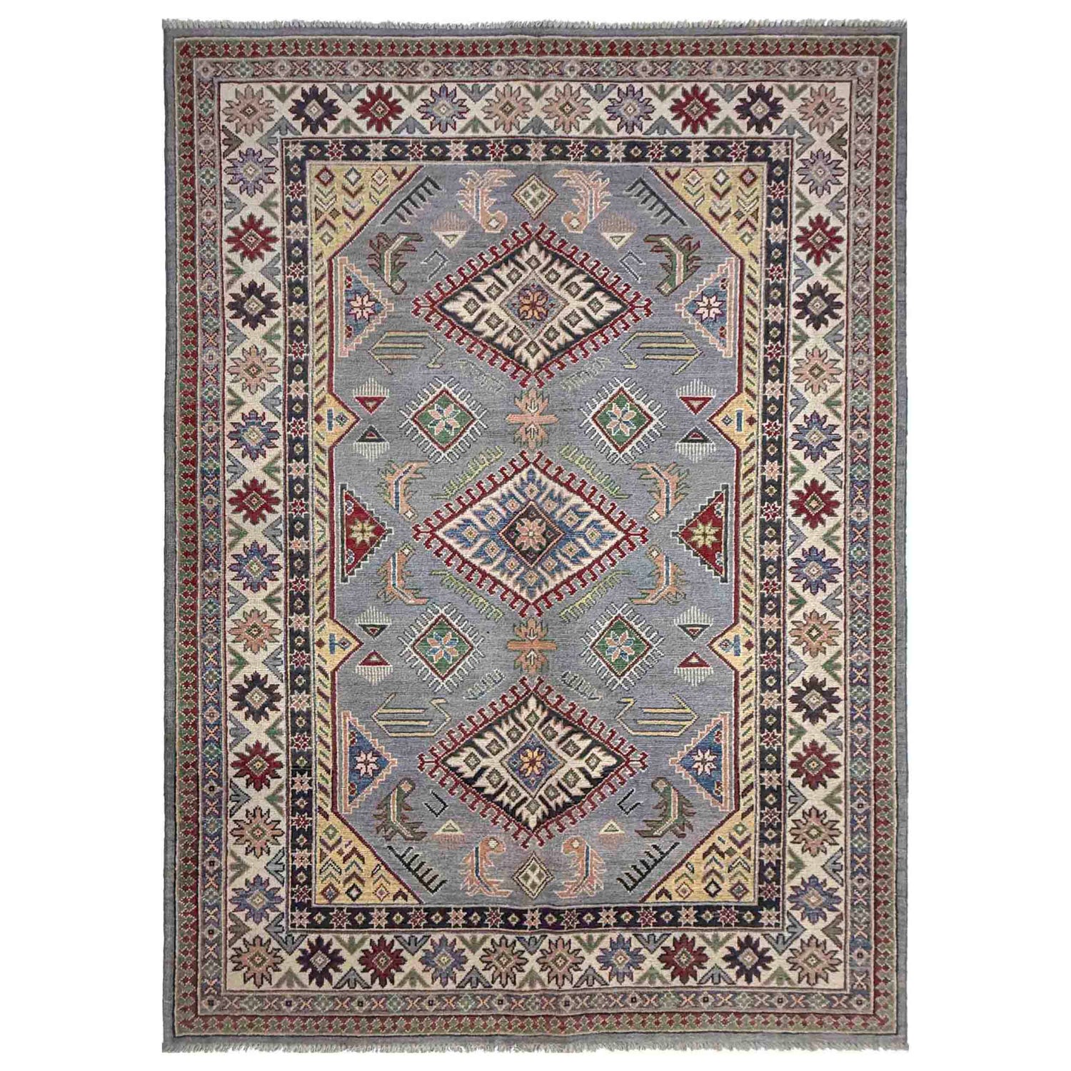 Hand Knotted Kazak Rug 4' 11" x 6' 11" (ft) - No. R37362