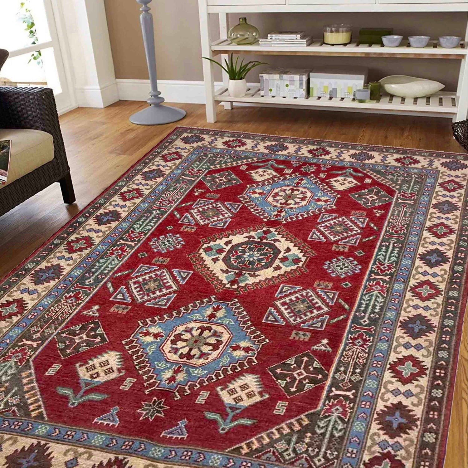 Oriental Kazak Rug 4' 10" x 7' 8" (ft) - No. R37363