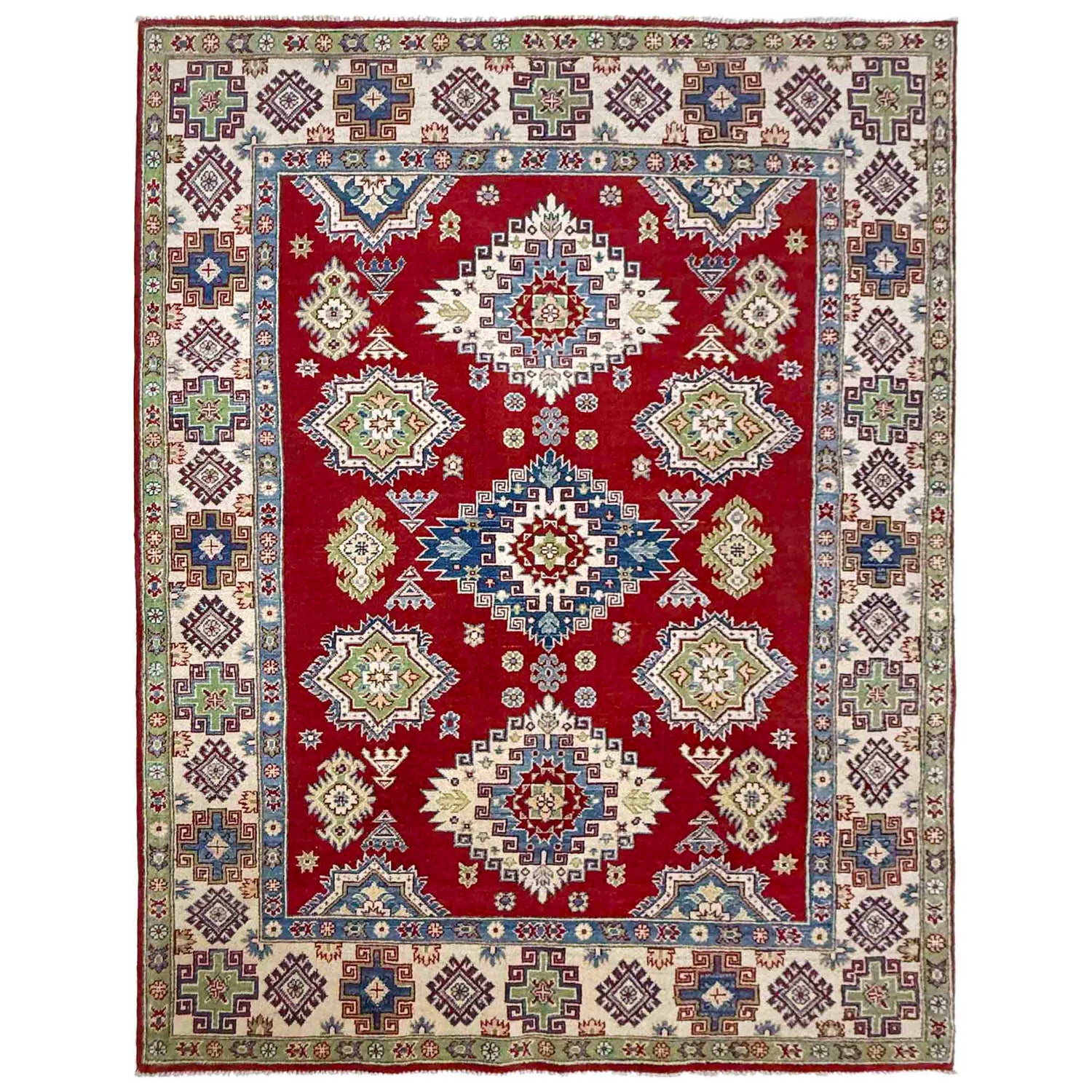 Red Color Kazak Rug 5' 7" x 7' 10" (ft) - No. R37373