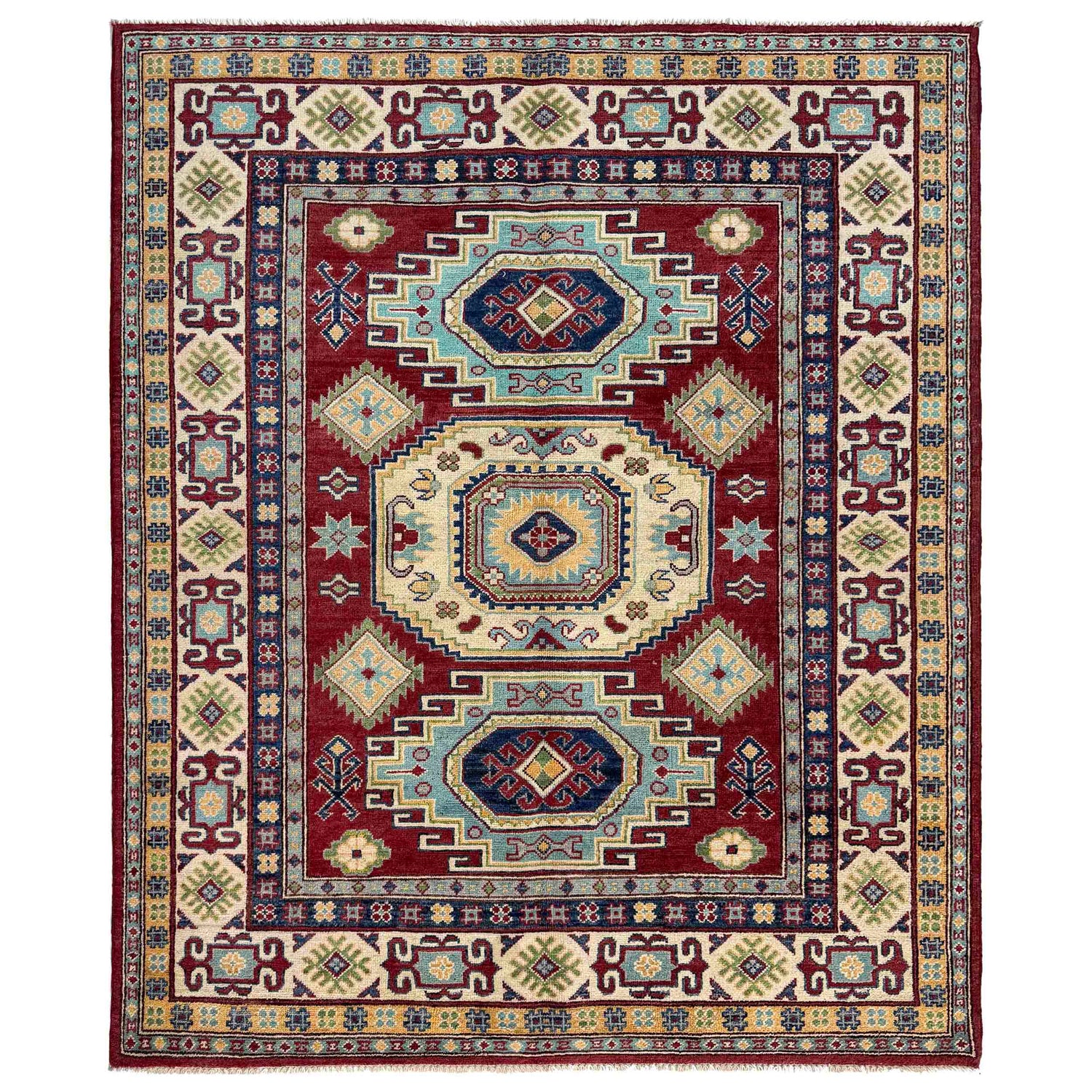 Red Color Kazak Rug 5' 0" x 6' 6" (ft) - No. R37377