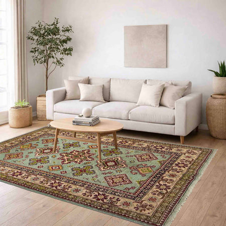 Oriental Kazak Rug 3' 10" x 5' 10" (ft) - No. R37381