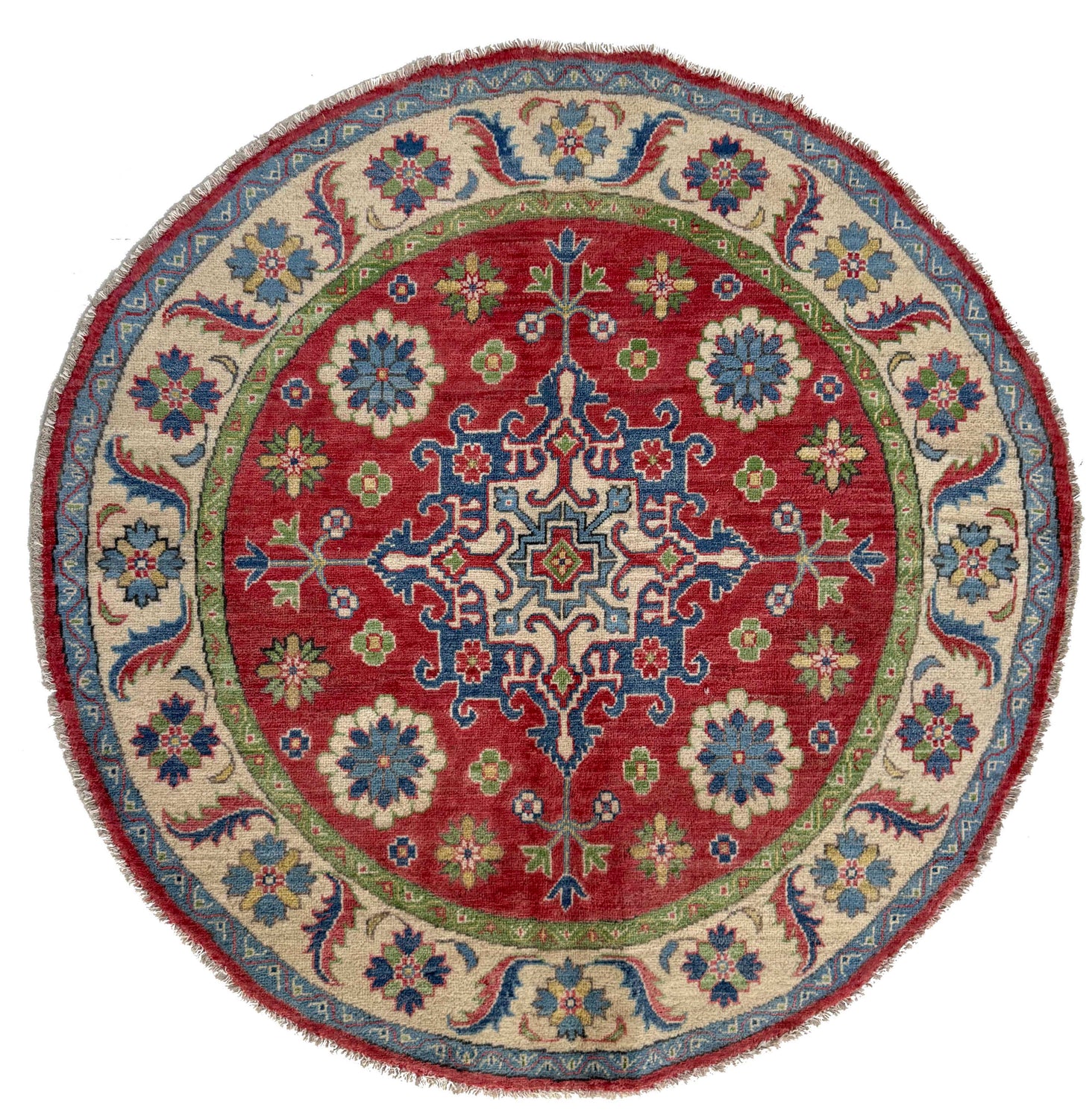 Oriental Kazak Carpet Round Shape 4' 10" x 4' 11" (ft) - No. R37384