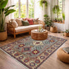 Grey Color Kazak Rug 4' 8" x 6' 5" (ft) - No. R37385