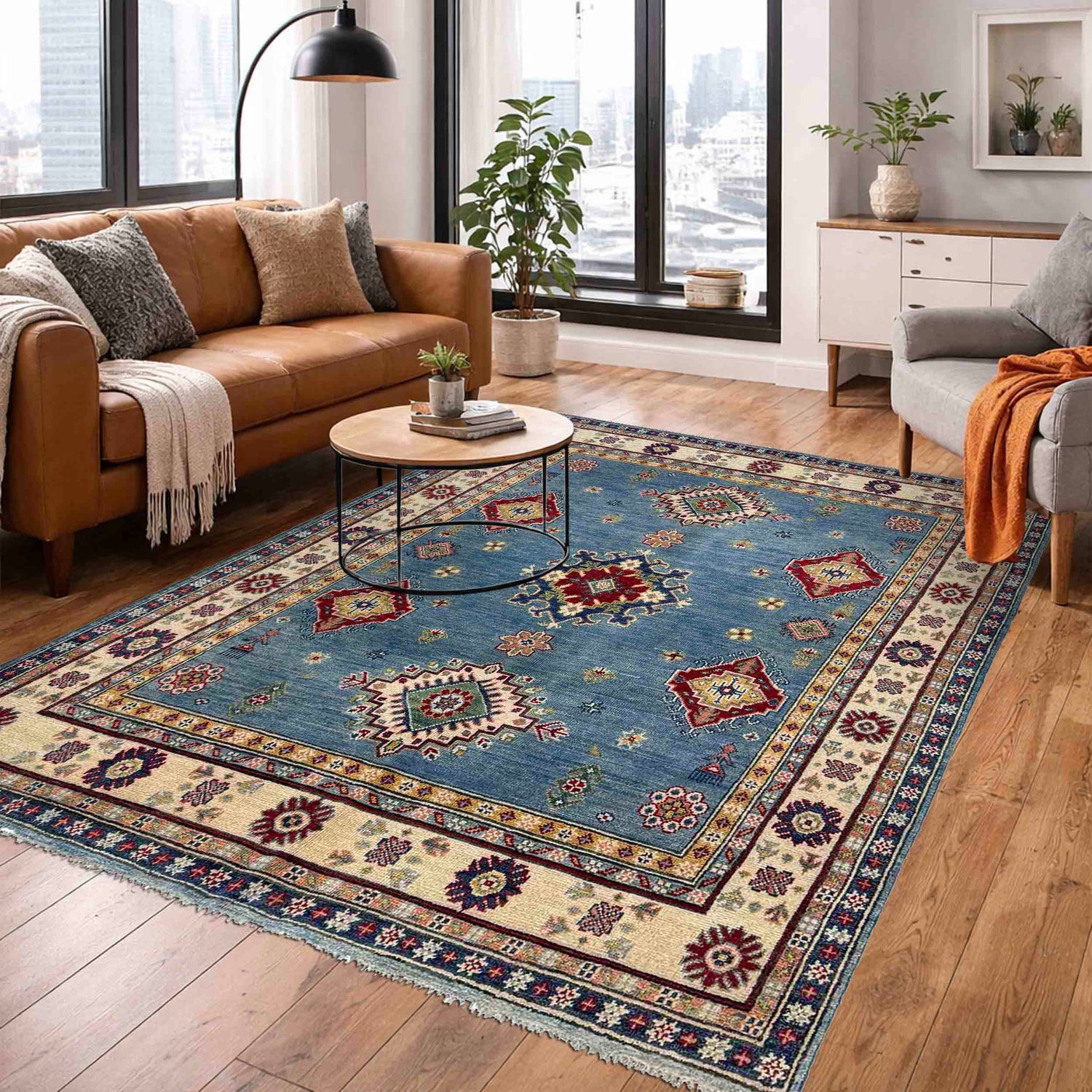 Oriental Kazak Rug 4' 10" x 6' 2" (ft) - No. R37388