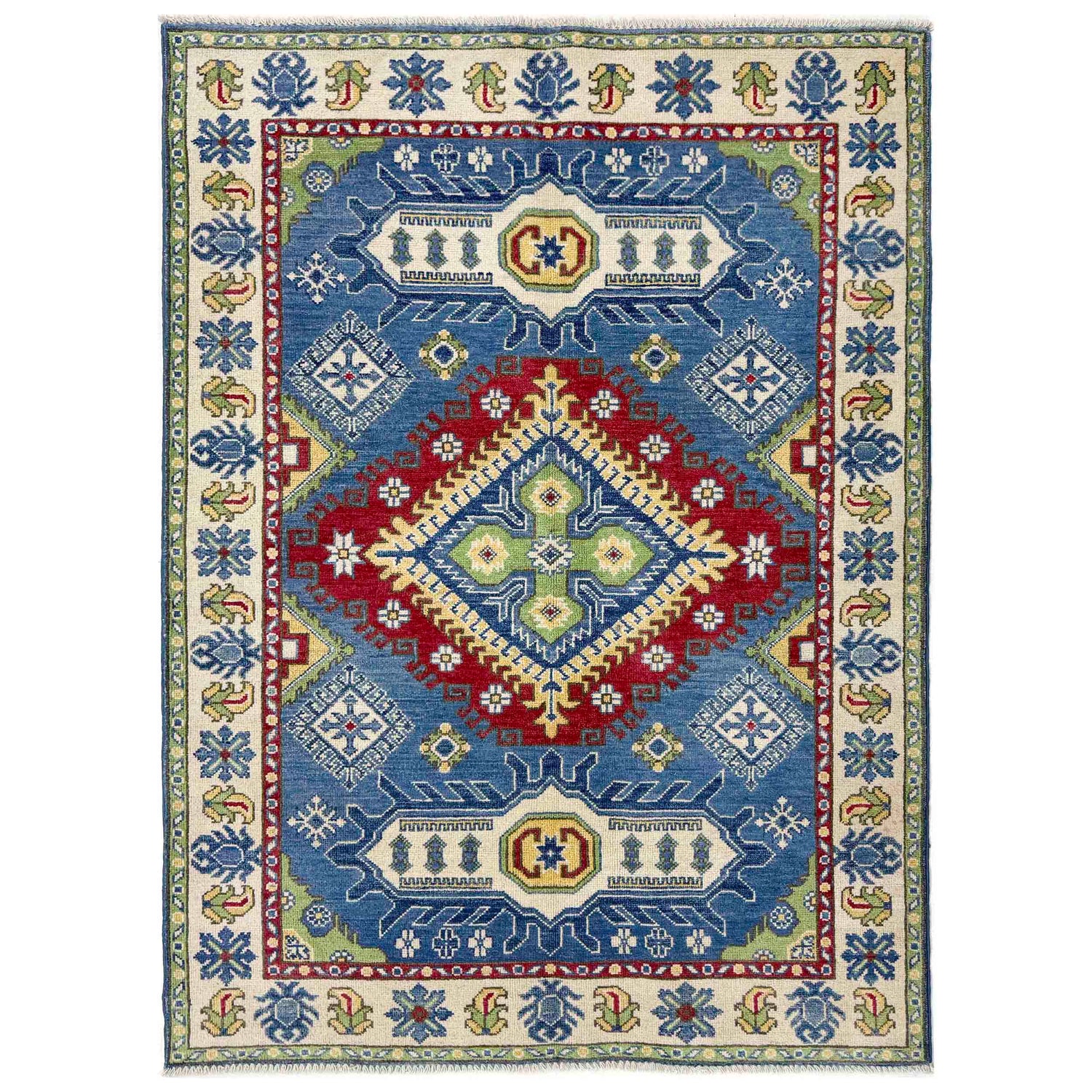 Blue Color Kazak Rug 3' 10" x 5' 10" (ft) - No. R37389