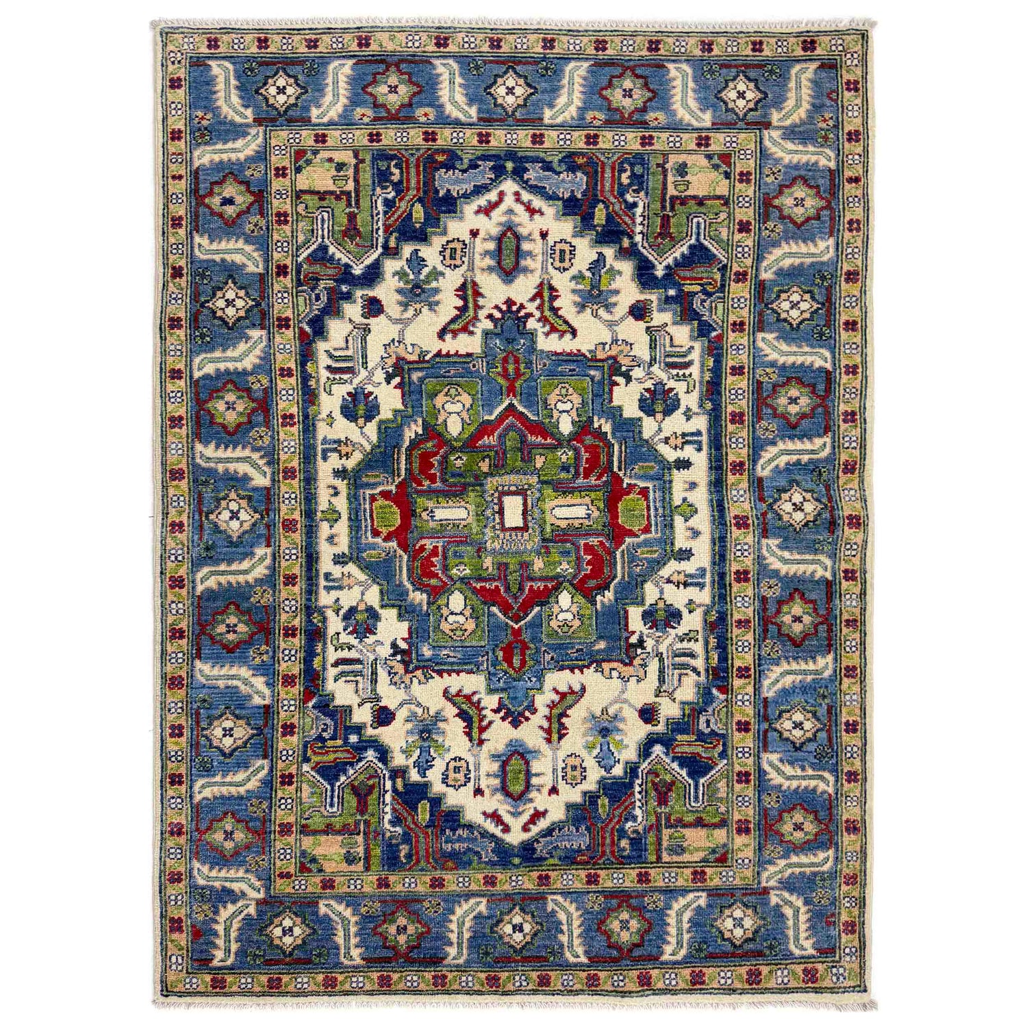 Hand Knotted Persian Design Heriz Rug 4' 0" x 5' 8" (ft) - No. R37391