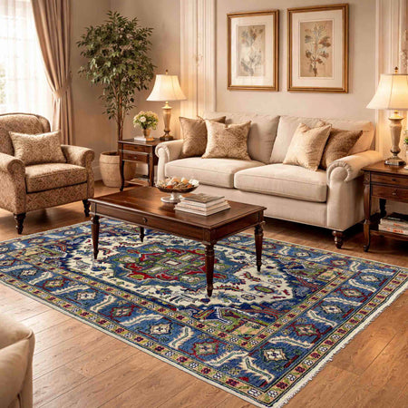 Hand Knotted Persian Design Heriz Rug 4' 0" x 5' 8" (ft) - No. R37391