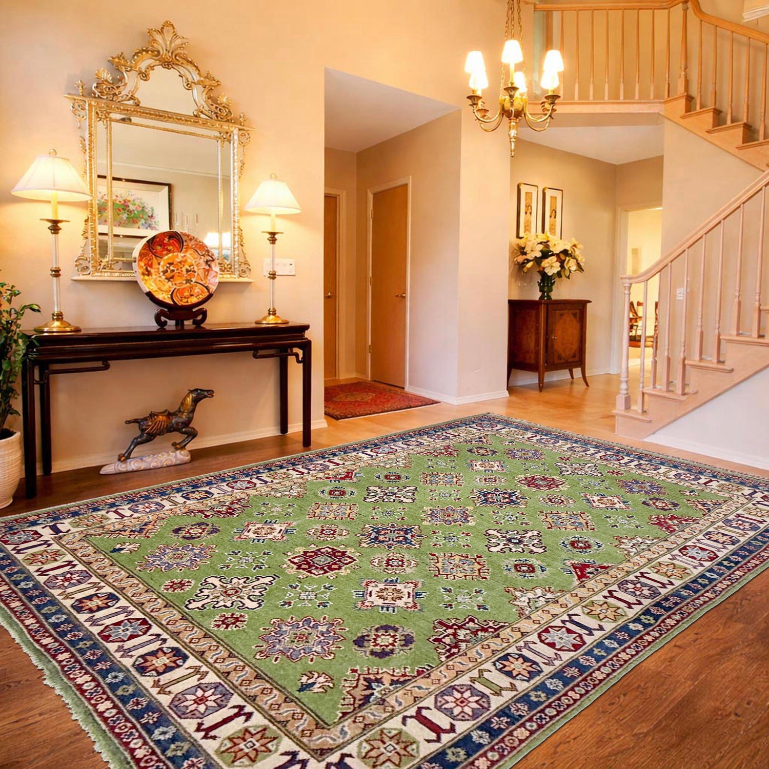 Hand Knotted Kazak Rug 5' 7" x 8' 0" (ft) - No. R37393