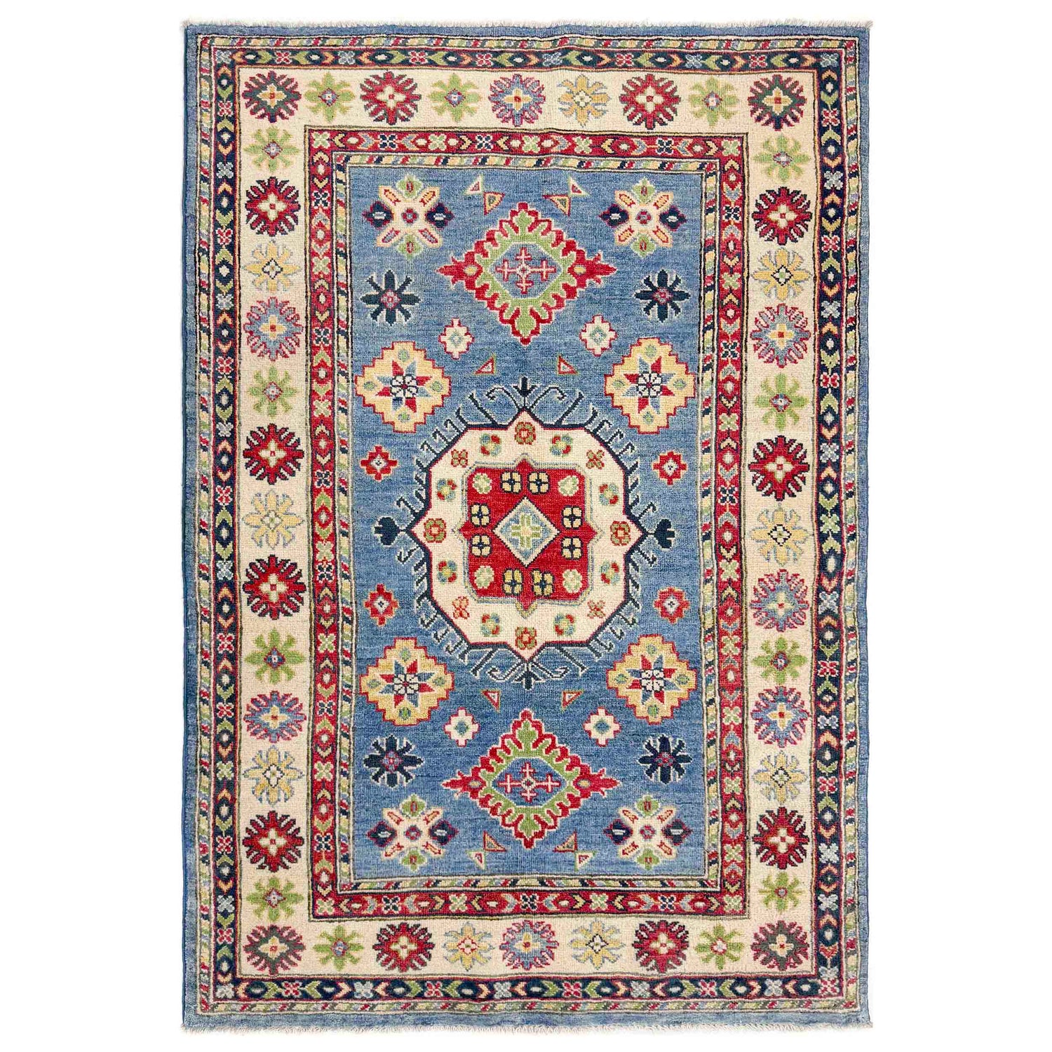Hand Knotted Kazak Rug 3' 8" x 5' 11" (ft) - No. R37396
