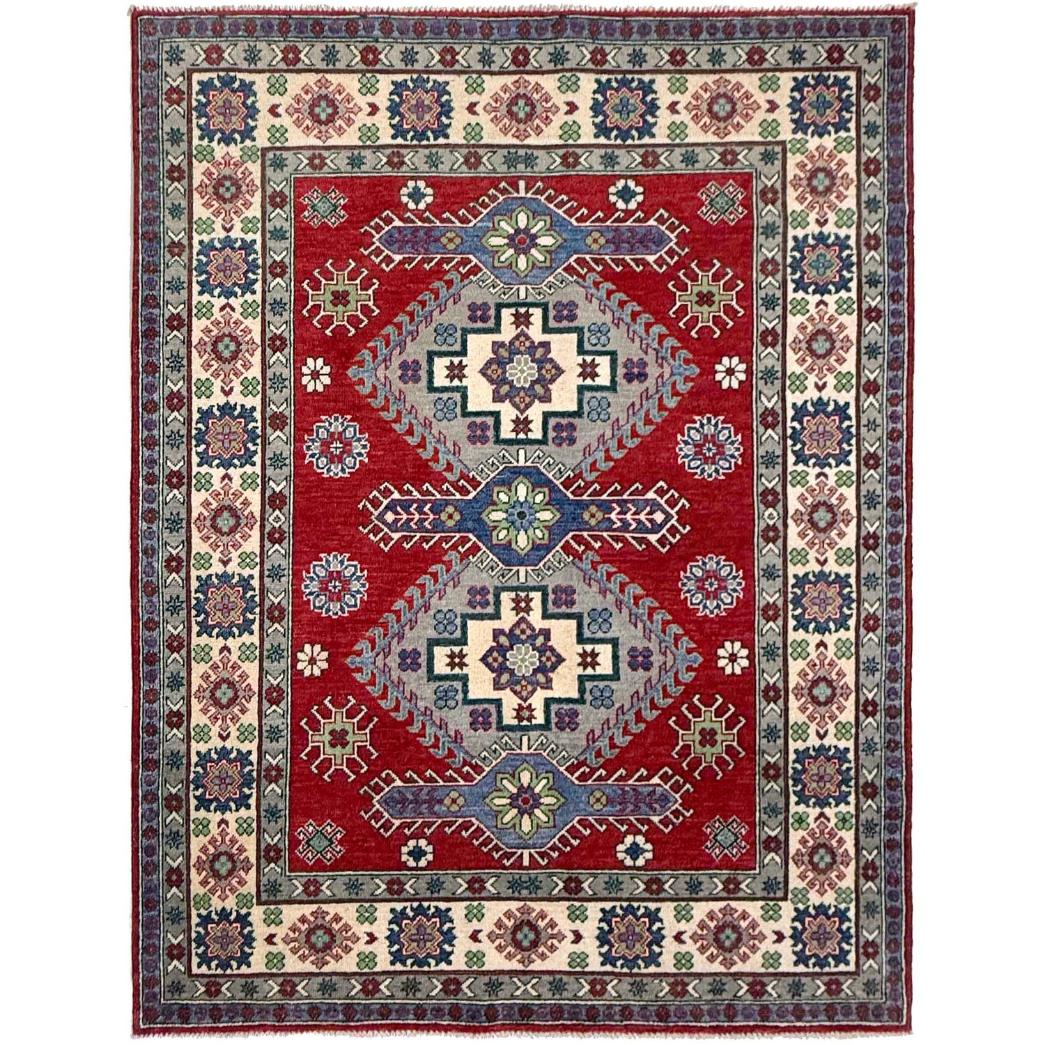 Oriental Kazak Rug 4' 11" x 6' 5" (ft) - No. R37397