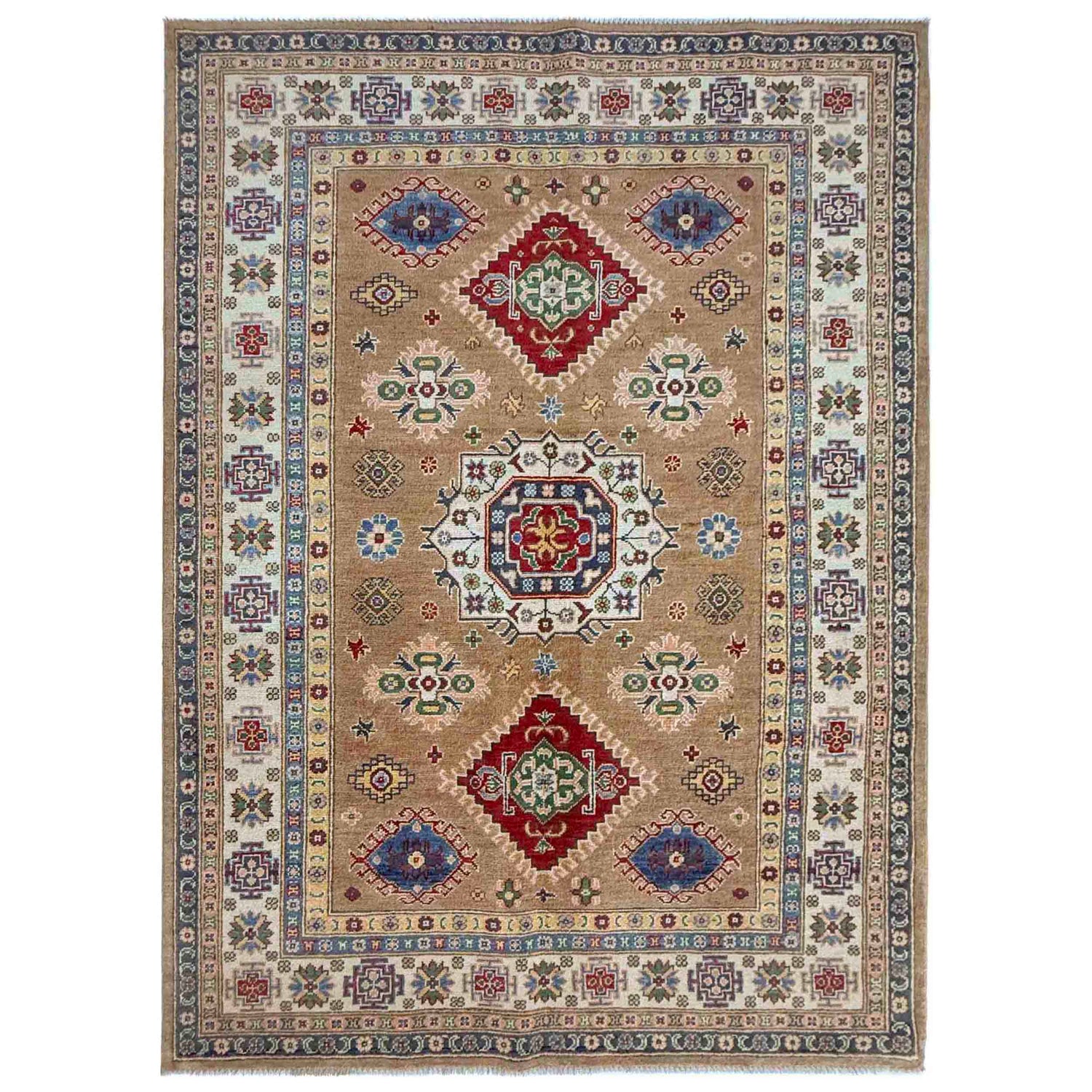Orange Color Kazak Rug 4' 11" x 7' 1" (ft) - No. R37400