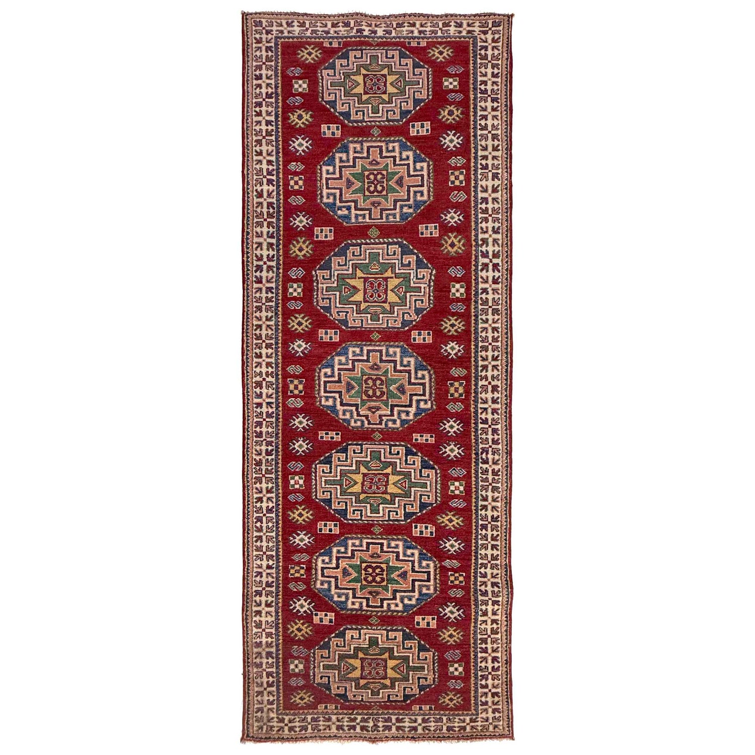 Red Color Kazak Runner 2' 8" x 8' 4" (ft) - No. R37406