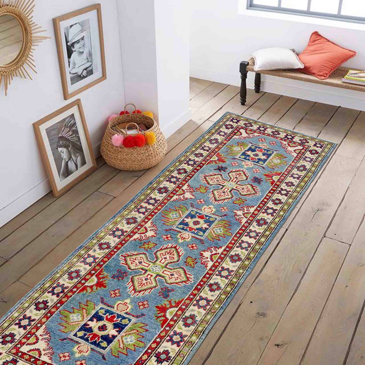 Hand Knotted Kazak Runner 2' 1" x 6' 3" (ft) - No. R37415