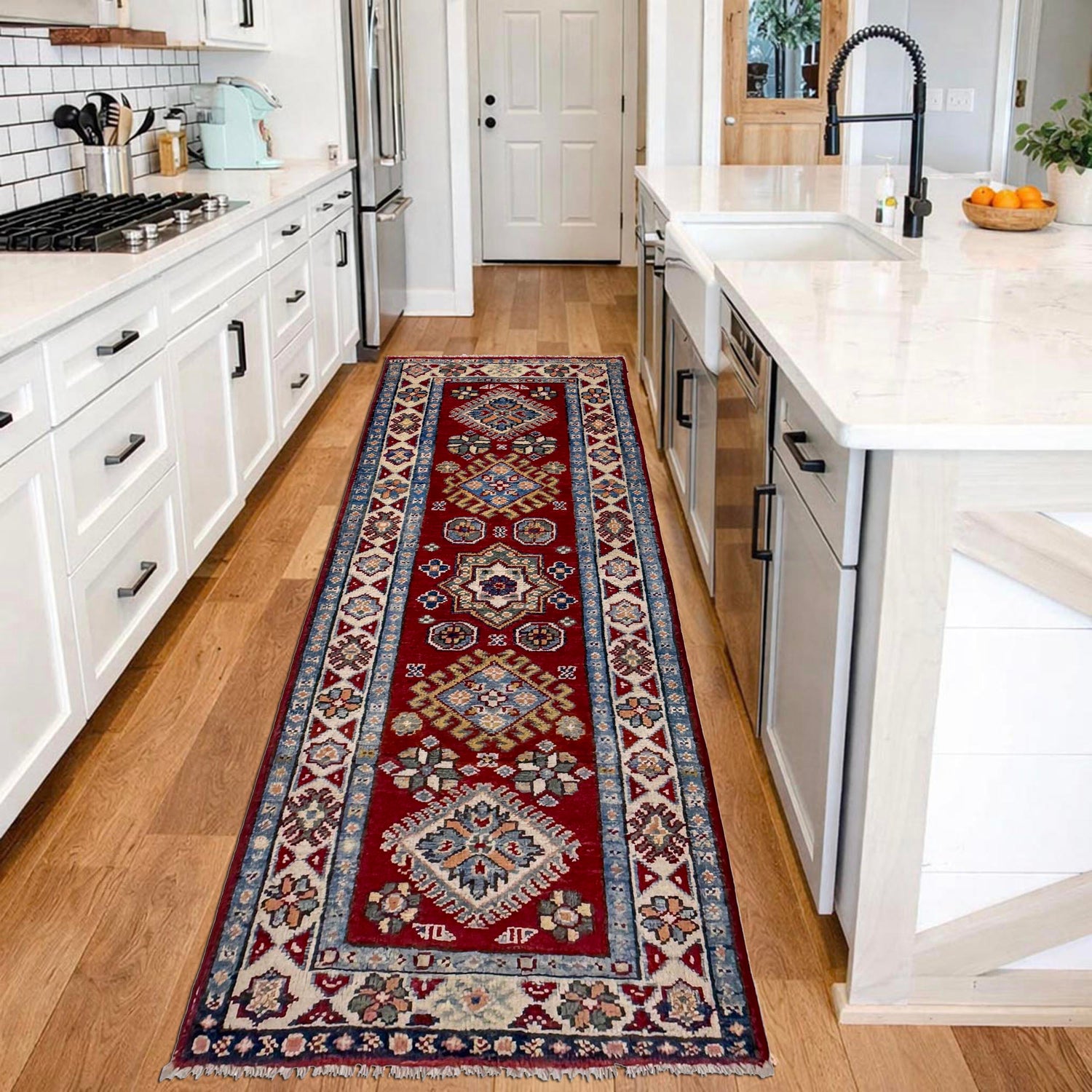 Hand Knotted Kazak Runner 1' 10" x 5' 1" (ft) - No. R37420