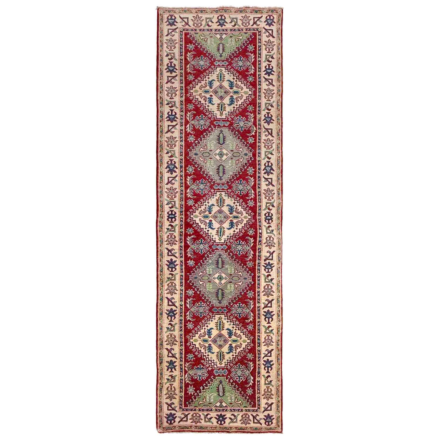 Hand Knotted Kazak Runner 2' 6" x 9' 7" (ft) - No. R37427
