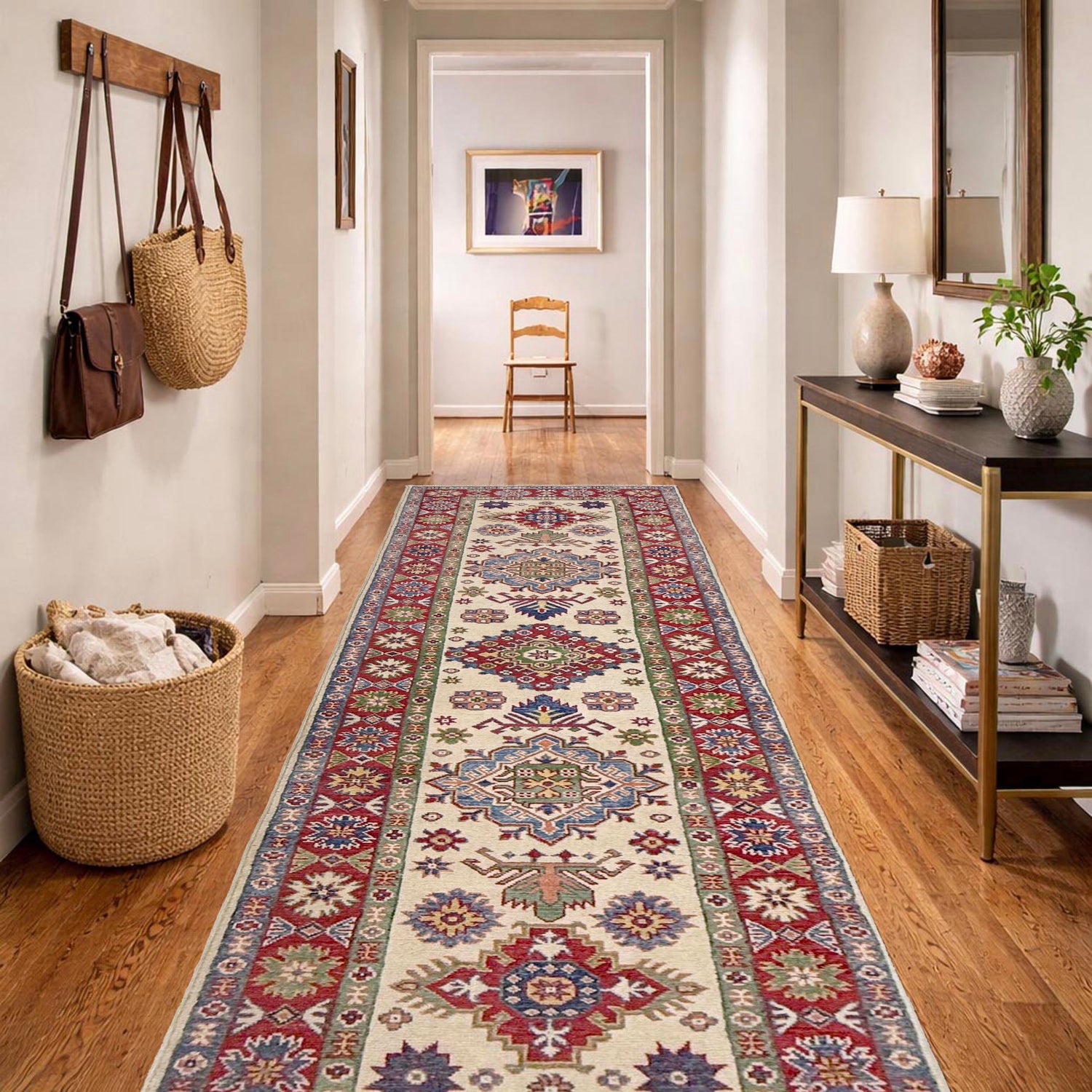 Hand Knotted Kazak Runner 2' 7" x 9' 9" (ft) - No. R37429