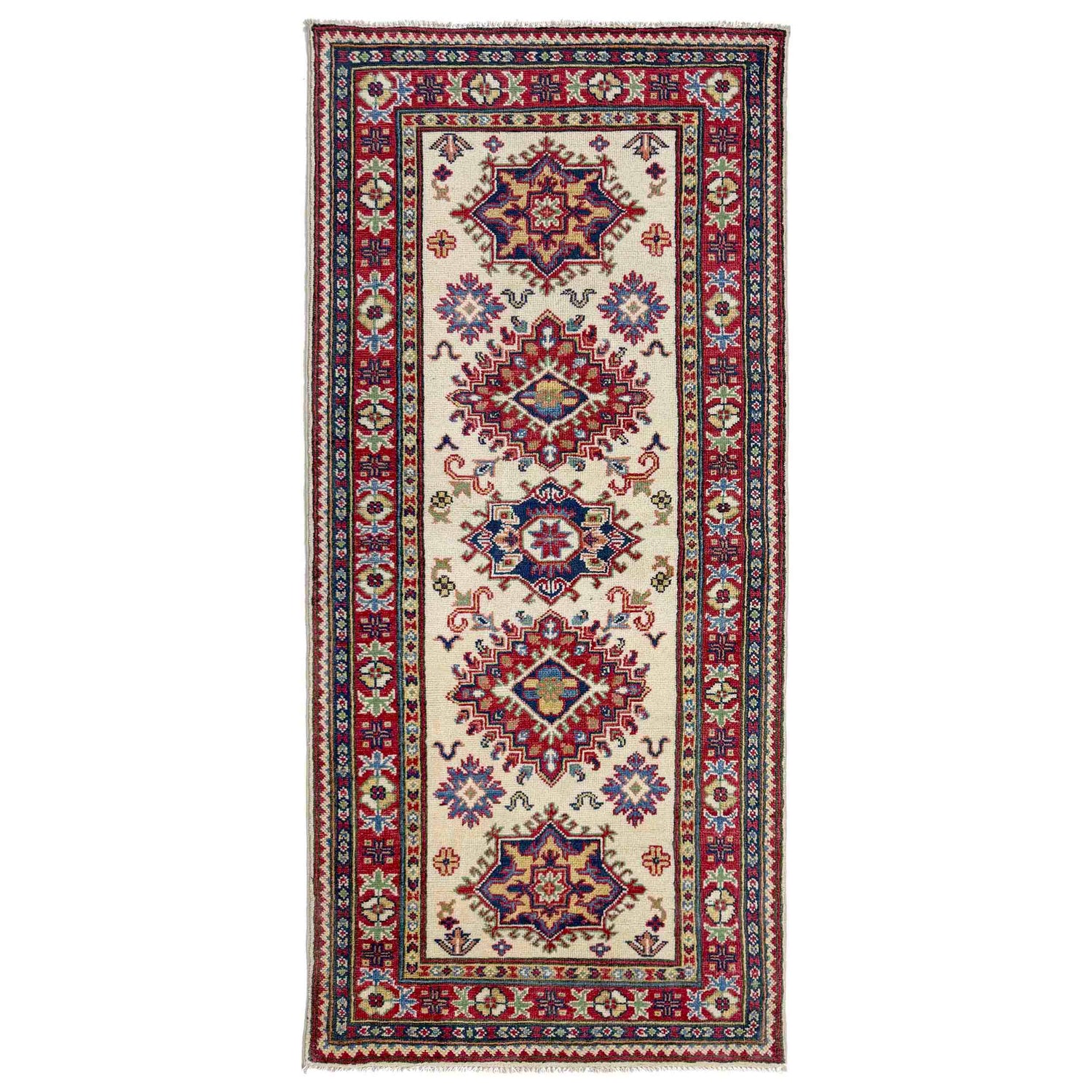 Ivory Color Kazak Runner 2' 7" x 6' 9" (ft) - No. R37430