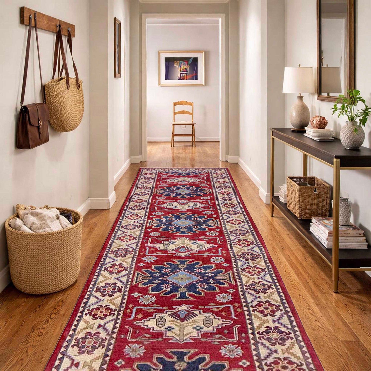 Red Color Kazak Runner 2' 9" x 9' 9" (ft) - No. R37435