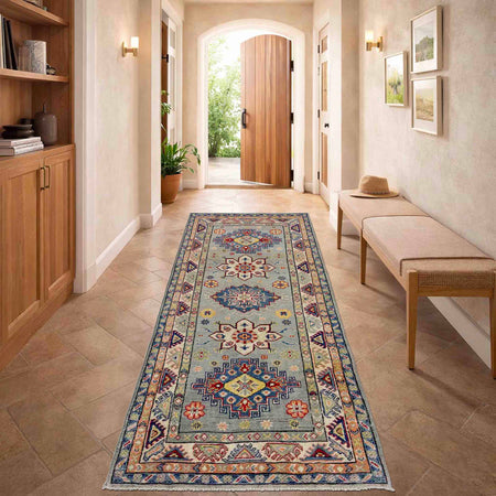 Hand Knotted Kazak Runner 2' 7" x 6' 6" (ft) - No. R37436