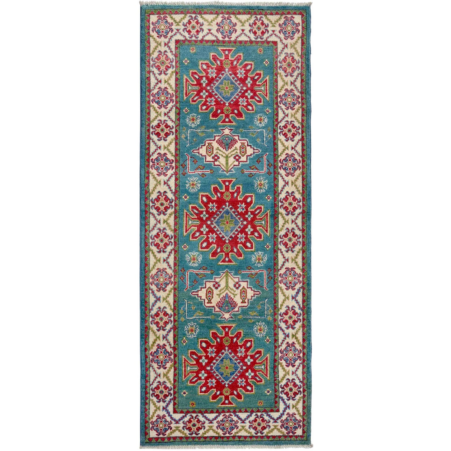 Blue Color Kazak Runner 2' 7" x 6' 2" (ft) - No. R37441