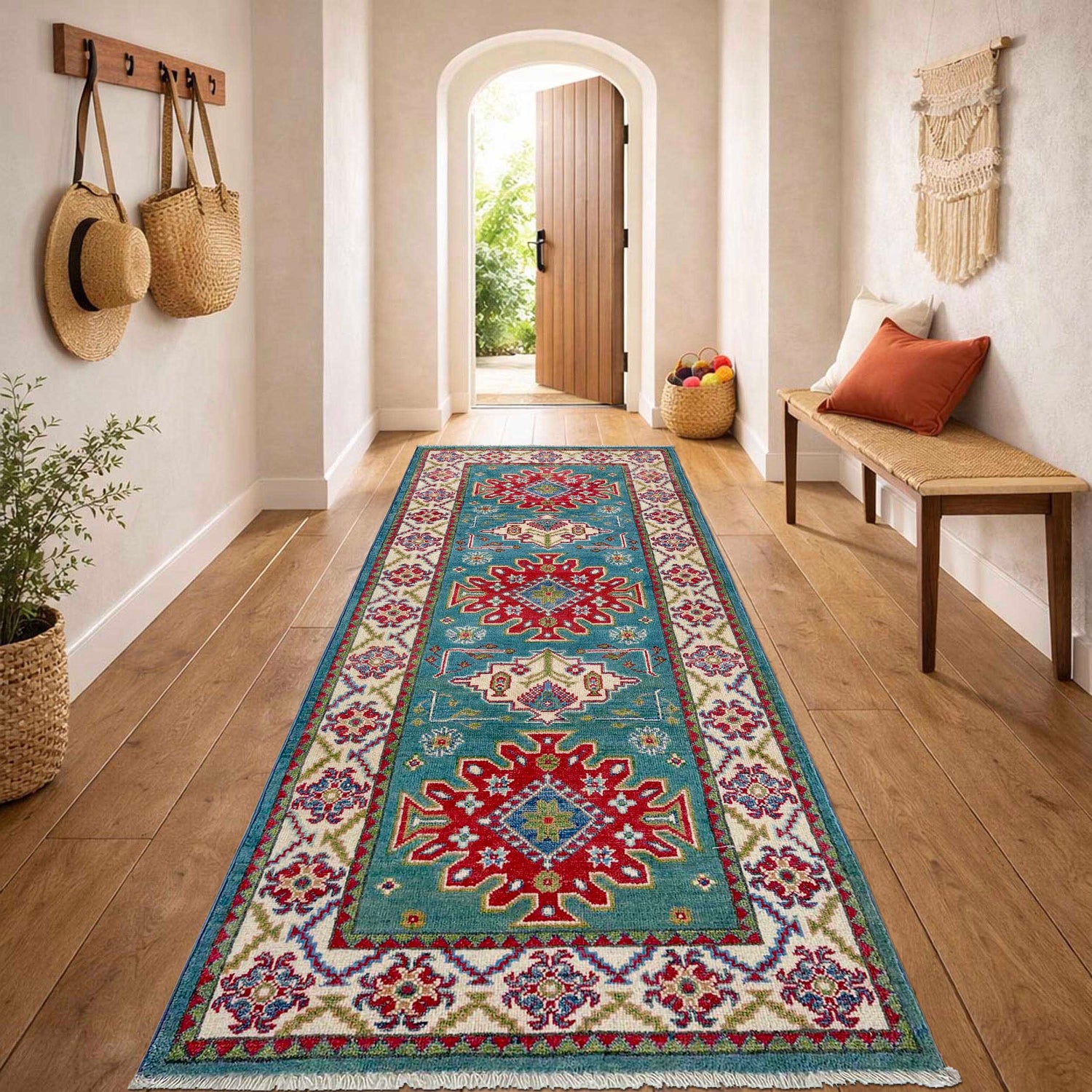 Blue Color Kazak Runner 2' 7" x 6' 2" (ft) - No. R37441