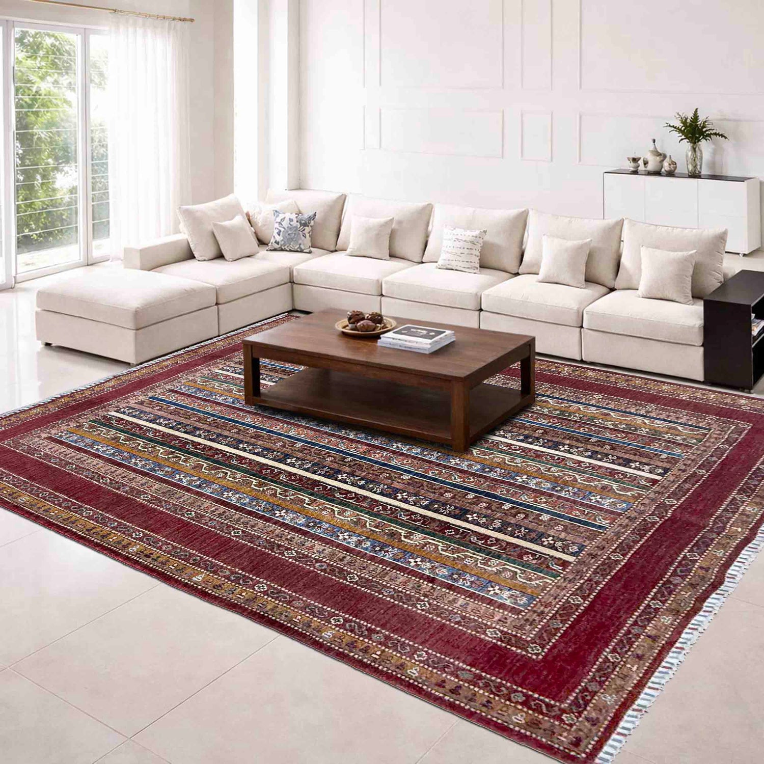 Handcrafted Shawl Design Carpet 5' 9" x 7' 9" (ft) - No. R37461