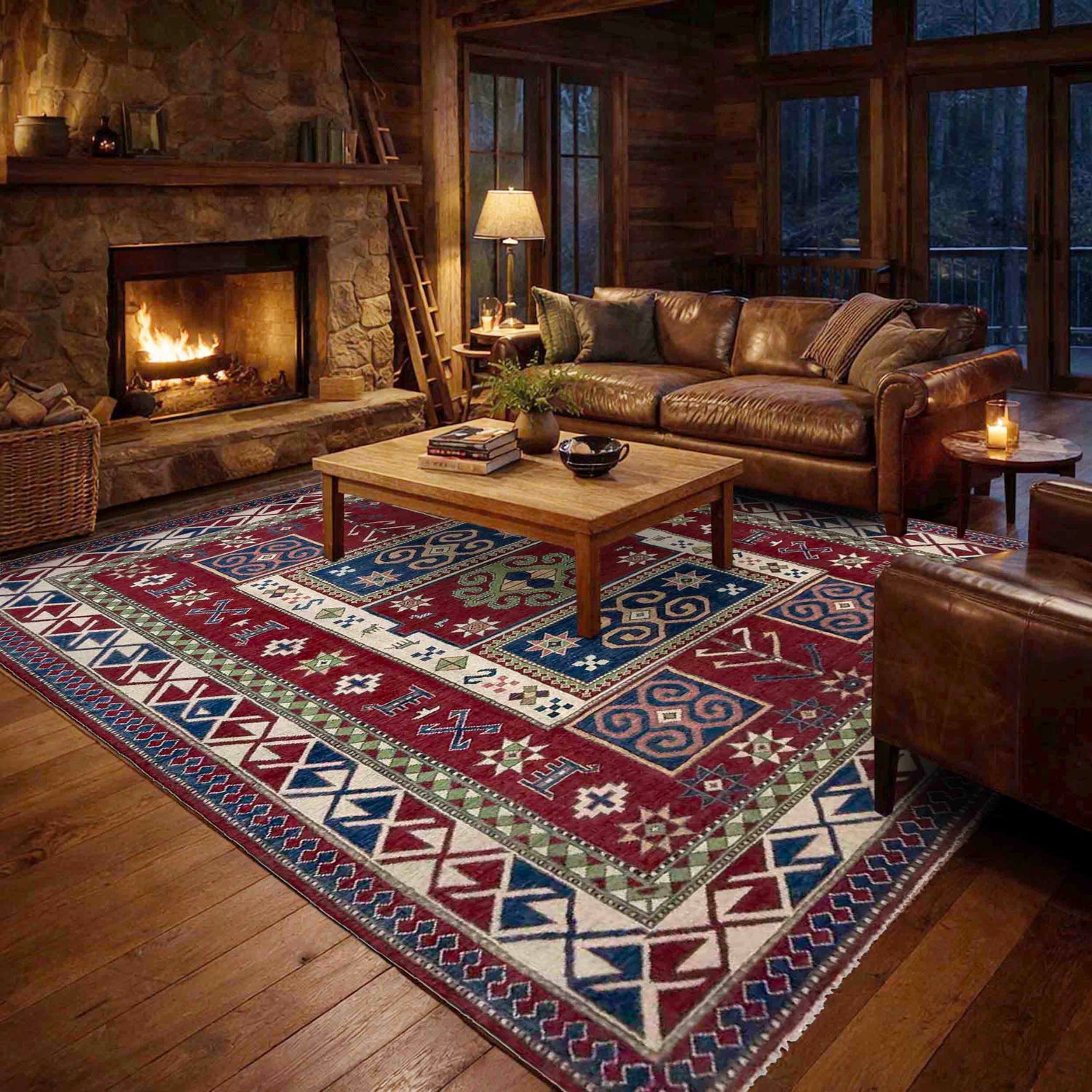 Oriental Kazak Rug 6' 4" x 9' 7" (ft) - No. R37472