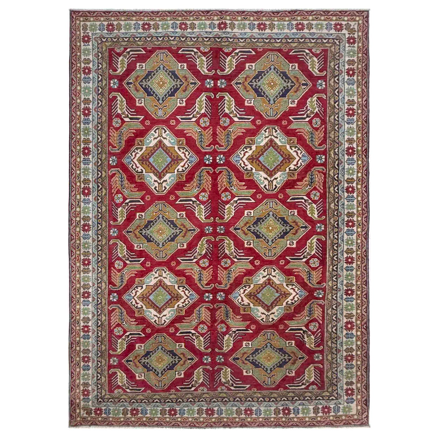 Red Color Kazak Rug 6' 4" x 9' 7" (ft) - No. R37473