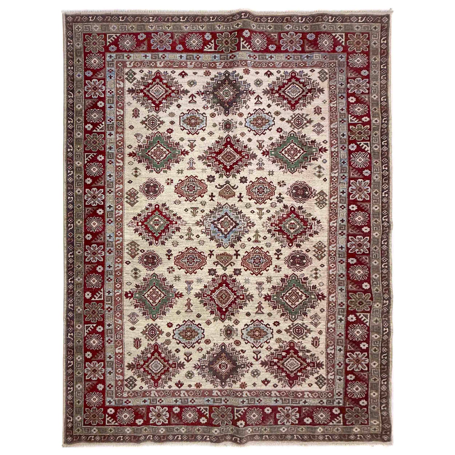 Ivory Color Kazak Rug 6' 7" x 9' 5" (ft) - No. R37474