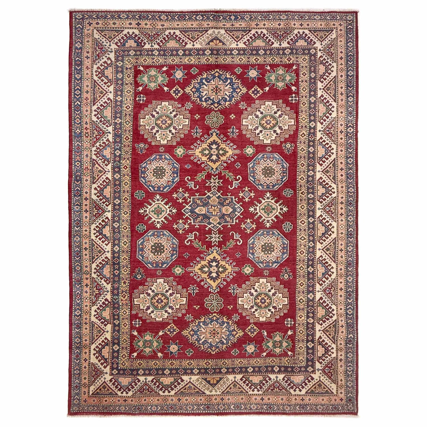 Hand Knotted Kazak Rug 6' 4" x 9' 11" (ft) - No. R37477