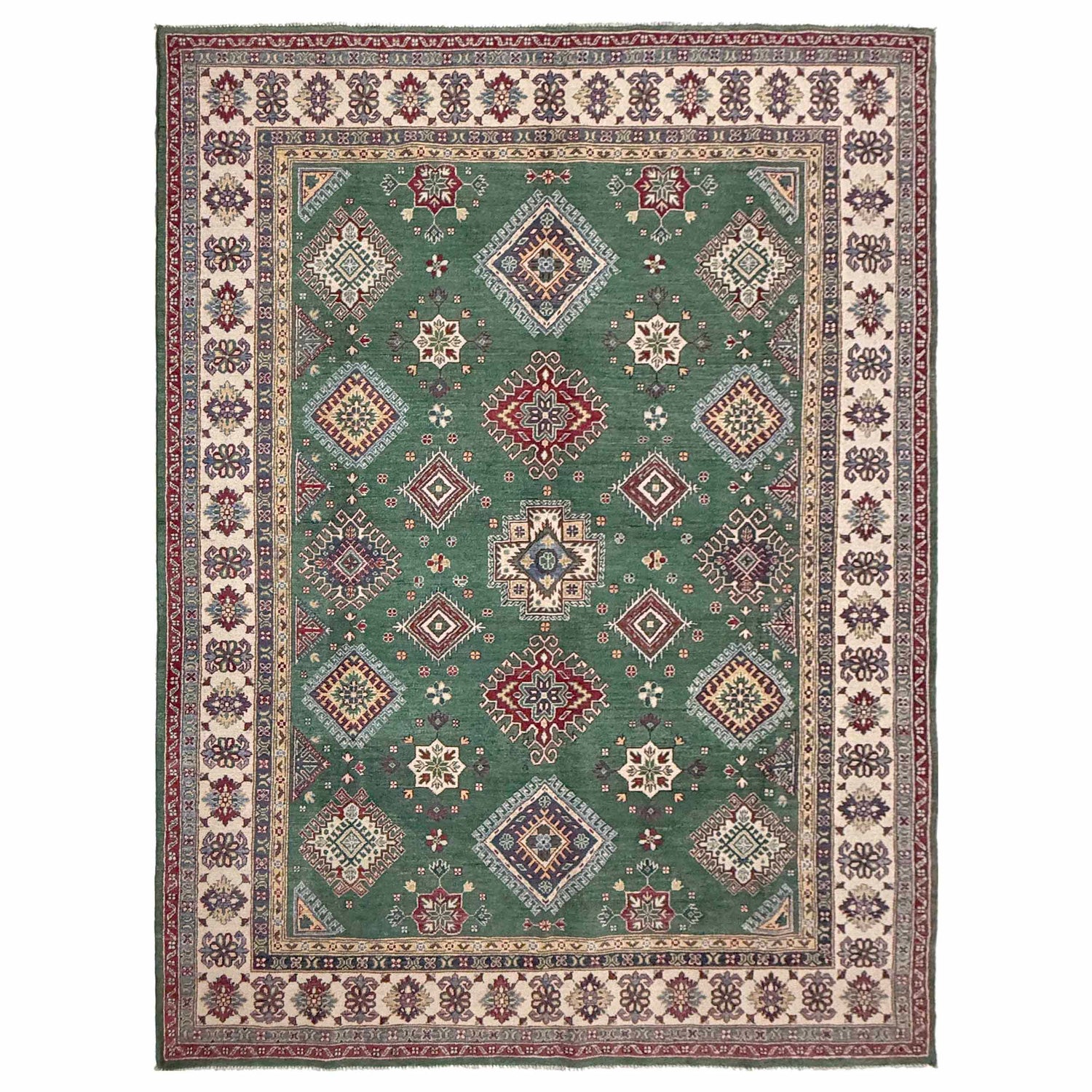 Green Color Kazak Rug 6' 9" x 10' 0" (ft) - No. R37479